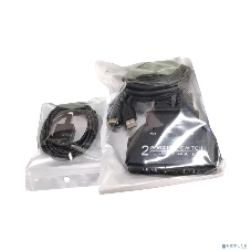 ORIENT HS21HC, HDMI KVM переключатель на 2 устройства, порты HDMI + 2xUSB (клавиатура+мышь) + 2xUSB 2.0, поддержка 4K@60Hz, встроенные кабели 2xHDMI+2xUSB2.0 1.2 метра, (33330)
