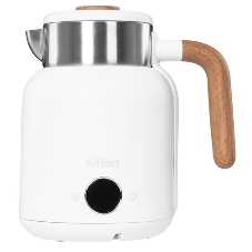 Чайник электрический Kitfort КТ-6724 1.5л. 2200Вт белый/дерево корпус: нерж.сталь/пластик