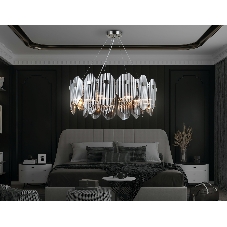 Светильник Ambrella light LH31203/8 SN/SM сатин никель/дымчатый E14*8 max 40W D650*270