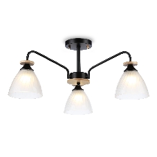 Светильник Ambrella light TR9564/3 BK/FR черный/белый матовый E27/3 max 40W D620*250 Светильник Ambrella light TR9564/3 BK/FR черный/белый матовый E27/3 max 40W D620*250