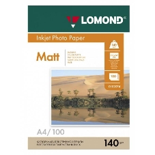Фотобумага Lomond односторонная матовая, 140г/м2, A4(21x29)/100л.