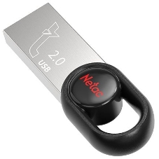 Флешка USB Netac UM2 (NT03UM2N-032G-20BK), 32Gb, USB 2.0, R/W 100/40, серебристый/черный