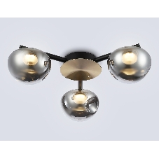 Светильник Ambrella light LH12006/3 BK/GD/SM черный/золото/дымчатый 18W 3000K D640*170