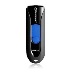 Флешка USB Transcend JetFlash 790 (TS128GJF790K), 128Gb, USB 3.0, R/W 90/40, черный/синий