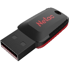 Флешка USB Netac U197 (NT03U197N-064G-20BK), 64Gb, USB 2.0, R/W 25/10, черный/красный