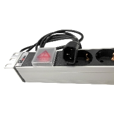 Блок розеток Rem-10 с выкл., 8 Sсhuko, 10 A, алюм., 19