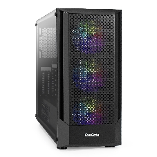 Компьютерный корпус Miditower ExeGate EVO-8227-NPX500 (ATX, БП 500NPX с вент. 12см, 2*USB+1*USB 3.0+HD Audio, черный, 3 вент. RGb, закаленное стекло)