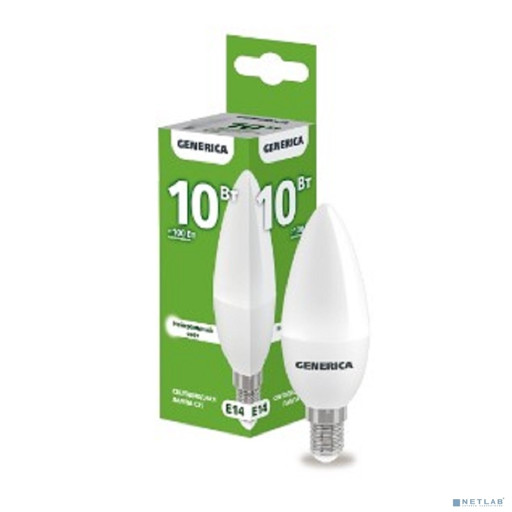 Лампа cветодиодная LED IEK LL-C35-10-230-40-E14-G C35 свеча 10Вт 230В 4000К E14 GENERICA