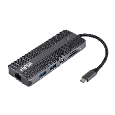 USB-концентратор HIPER HP-DS11-01, USB Type-C, USB Type-C/HDMI/USB-A/microSD/SD/DisplayPort/3.5мм/RJ45, USB