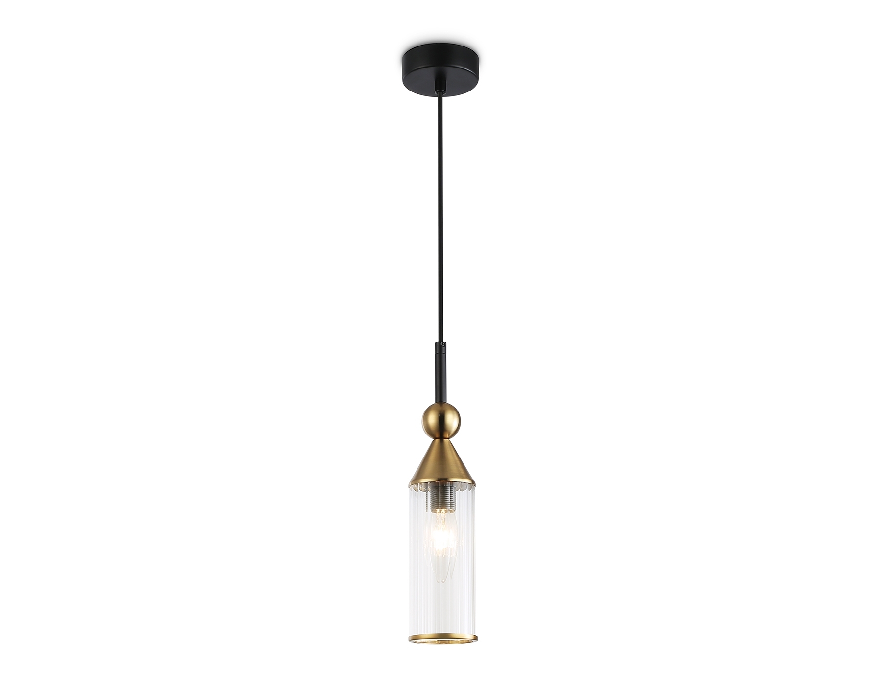 Светильник Ambrella light LH55251 BK/BS/CL черный/латунь/прозрачный E14 max 40W D65*1500