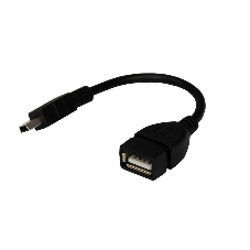 Кабель Rexant (18-1181) USB кабель OTG mini USB на USB шнур 0.15M черный
