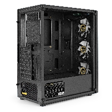 Компьютерный корпус Miditower ExeGate EVO-8227-NPX500 (ATX, БП 500NPX с вент. 12см, 2*USB+1*USB 3.0+HD Audio, черный, 3 вент. RGb, закаленное стекло)