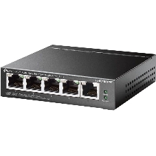 Коммутатор TP-Link TL-SG105MPE Easy Smart с 5 гигабитными портами (4 порта PoE+), 802.3af/at, бюджет PoE — 120 Вт, стальной корпус