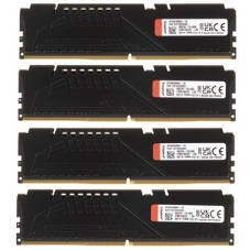 Оперативная память Kingston Fury Beast, DDR5, 128Gb (4x32 Gb), 5600 MHz, CL40, радиатор, черный
