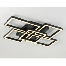 Потолочный светодиодный светильник Ambrella light FA1012/4+1 BK черный 90W 3000K-6400K 710*490*95 (ПДУ ИК)