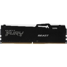 Оперативная память Kingston Fury Beast, DDR5, 16GB (1x16GB), 5200MHz, CL40, DIMM, с радиаторами, RGB, черный
