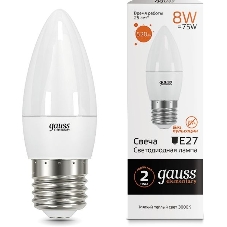 Лампа светодиодная LED Gauss Elementary Candle E27 8Вт 3000К