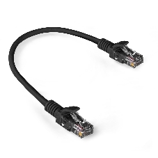 Патч-корд ExeGate UTP-RJ45-RJ45-5e-0,3M-BK, UTP, cat.5e, 0.3м, черный