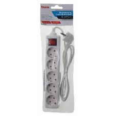 Сетевой удлинитель Buro BU-PS5.1/W 1.5 м (5 розеток) белый (пакет ПЭ)