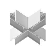 GL3375 WH белый коннектор X-образный для накладного шинопровода 170*170*53.7