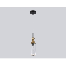 Светильник Ambrella light LH55251 BK/BS/CL черный/латунь/прозрачный E14 max 40W D65*1500