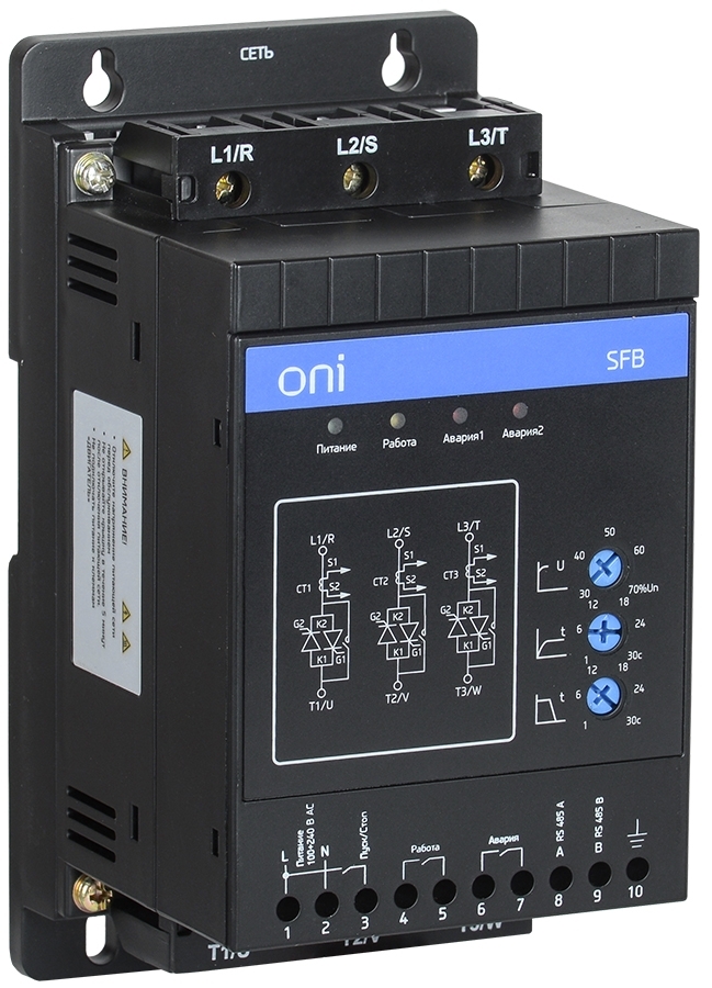 Устройство плавного пуска IEK ONI SFB 3Ф 380В 2,2кВт 4,5A Uупр 110-220В
