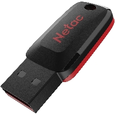 Флешка USB Netac U197 (NT03U197N-008G-20BK), 8Gb, USB 2.0, R/W 25/10, черный/красный