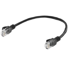 Патч-корд медный UTP Cablexpert PP10-0.25M/BK cat.5e, 0.25м, литой, многожильный, черный