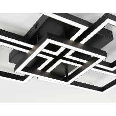 Потолочный светодиодный светильник Ambrella light FA1012/4+1 BK черный 90W 3000K-6400K 710*490*95 (ПДУ ИК)