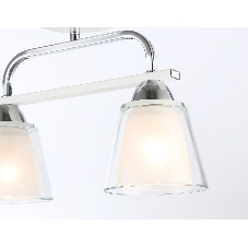Светильник Ambrella light TR303229/2 WH/CH/CL/FR белый/хром/прозрачный/белый матовый E27*2 max 60W 340*120*250