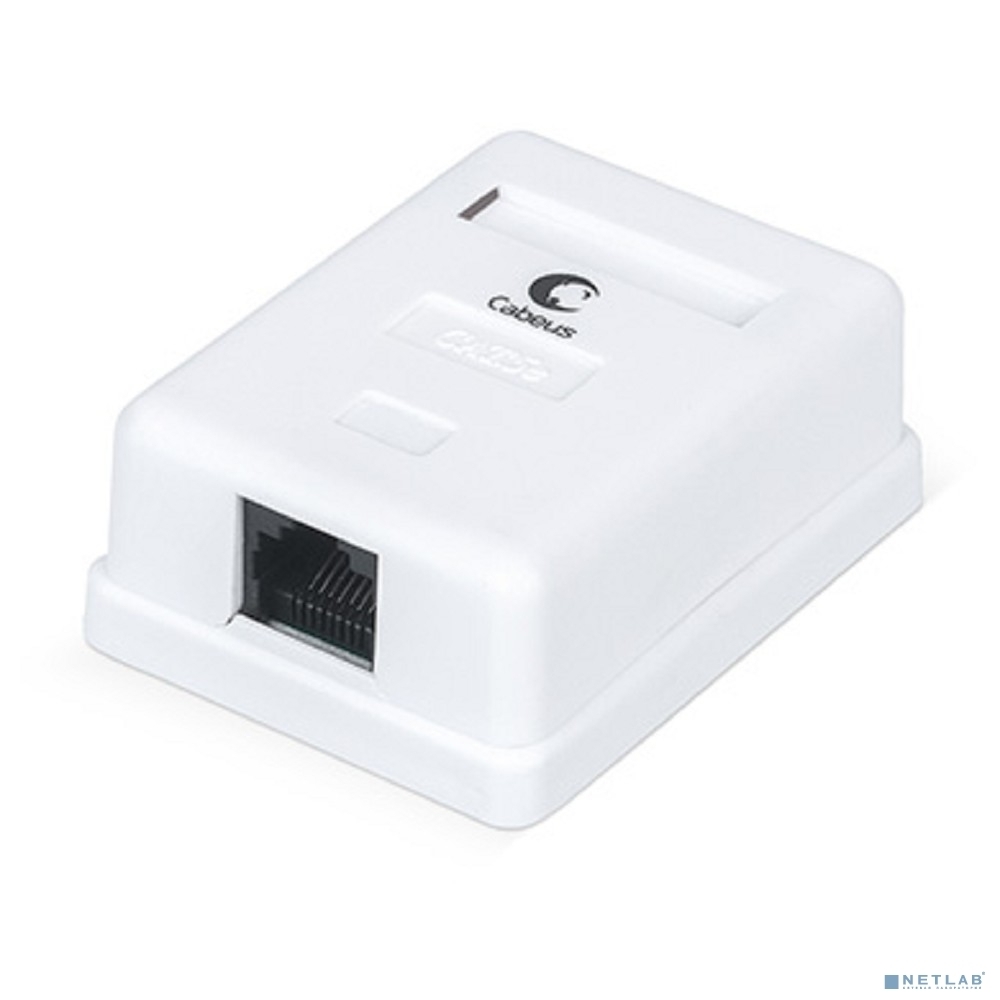 Розетка компьютерная Cabeus WS-8P8C-Cat.5e-1 RJ-45, категория 5e, одинарная, внешняя, Dual IDC