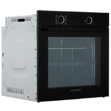 Встраиваемый духовой шкаф Kuppersberg HF 609 B, High-Tech, объем 80 л, 10 режимов работы, телескопические направляющие, цифровой таймер, 2 стекла в дверце, утапливаемые переключатели, энергоэффективность А, черный