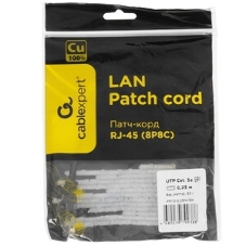 Патч-корд медный UTP Cablexpert PP10-0.25M/BK cat.5e, 0.25м, литой, многожильный, черный