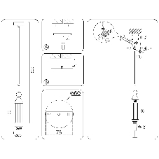Светильник Ambrella light LH55251 BK/BS/CL черный/латунь/прозрачный E14 max 40W D65*1500
