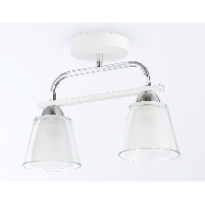 Светильник Ambrella light TR303229/2 WH/CH/CL/FR белый/хром/прозрачный/белый матовый E27*2 max 60W 340*120*250