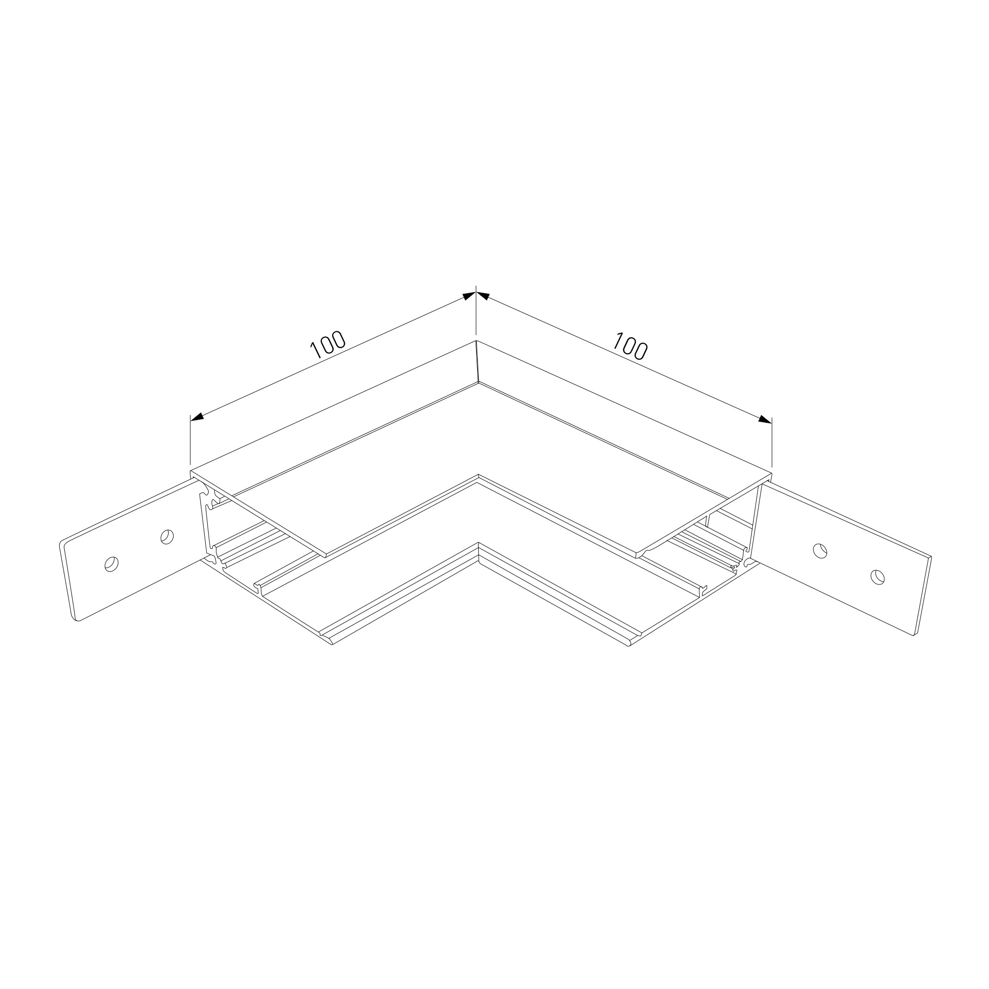 Slim Magnetic Коннектор угловой внутренний для накладного шинопровода белый 85091/11