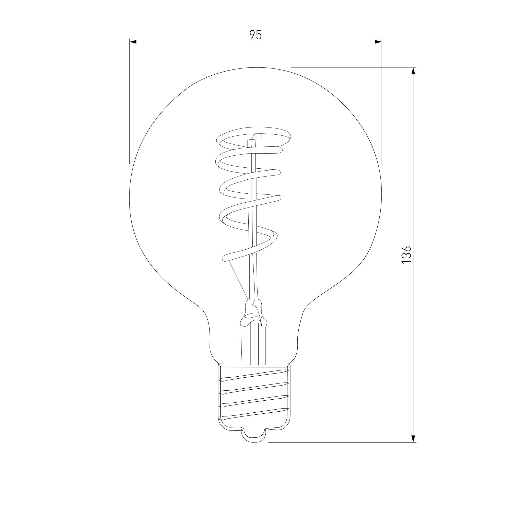 BLE2747/ Светодиодная лампа Dimmable 5W 2700K E27 (G95 тонированный)(BLE2747)