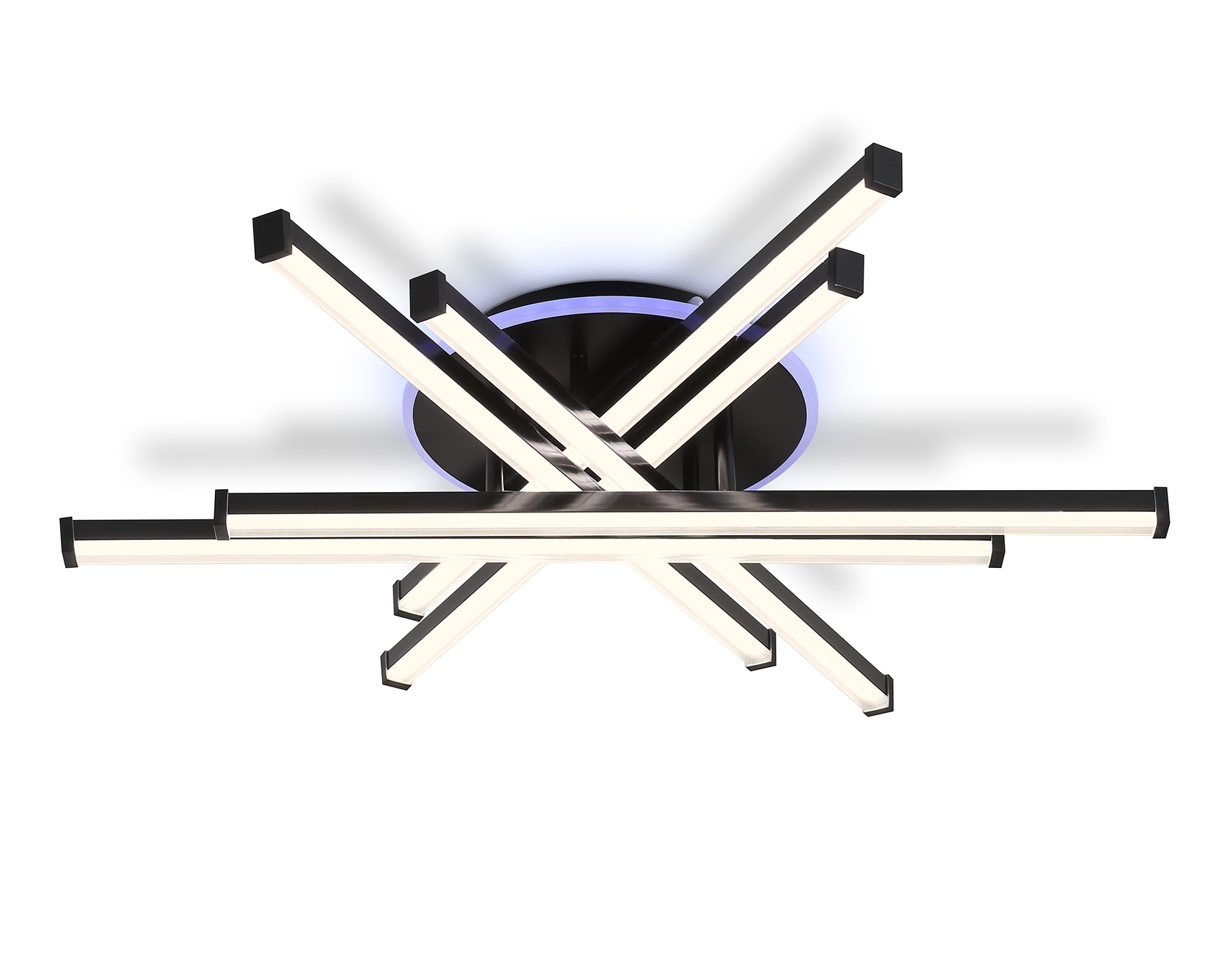 Потолочный светодиодный светильник Ambrella light FL6272 BK черный 76W 3000K-6400K+RGB 700*615*135 (ПДУ ИК)