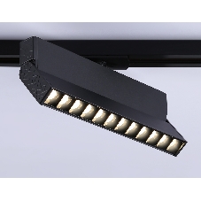 Трековый однофазный светодиодный светильник Ambrella light GL6817 BK черный LED 12W 3000K 24° 230*22*87