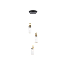 Светильник Ambrella light LH55252/3 BK/BS/CL черный/латунь/прозрачный E14*3 max 40W D230*1200
