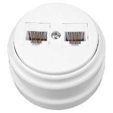 Розетка Bylectrica Роз. комп. 2-местн. кат 5е, СУ серия РЕТРО, белый (РК216-5612)
