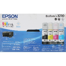 МФУ струйное Epson EcoTank L3210 (C11CJ68506/C11CJ68403/C11CJ68405/C11CJ68501/C11CJ68517), A4, цветной, печ. до 10 стр/мин. (ч/б) до 5 стр/мин. (цвет), 1440 x 5760 dpi (печать) 600x1200dpi (скан.), USB
