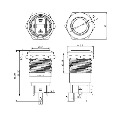 Кнопка антивандальная Rexant Ø12 12В Б/Фикс (2с) (ON)-OFF синяя