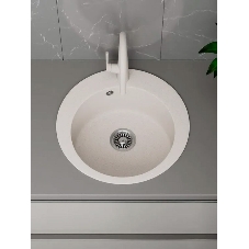 Мойка для кухни BAU Dream Pro D 48, без выпуска, белый песок