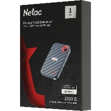 Внешний SSD Netac ZX20 II, 1TB, USB 3.2 Gen 2x2 Type-C, R/W 2000/1800, черный