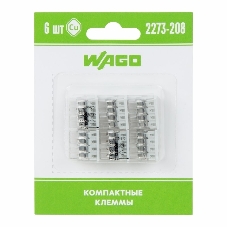 Компактная 8-проводная клемма, 6 штук (серия 2273-208)