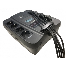 Источник бесперебойного питания Powercom Back-UPS SPIDER, Line-Interactive, LCD, AVR, 1100VA/605W, Schuko, USB, черный (1452054)