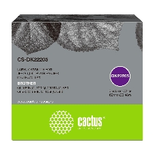 Картридж ленточный Cactus CS-DK22205 62мм, черный шрифт, белый фон, 30.48м для Brother P-touch QL-500, QL-550, QL-700, QL-800 Картридж ленточный Cactus CS-DK22205 62мм, черный шрифт, белый фон, 30.48м для Brother P-touch QL-500, QL-550, QL-700, QL-800