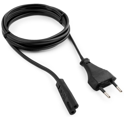 Кабель питания Cablexpert PC-184/2-1.5M черный (1.5м, CEE 7/16-C7, 2х0.5мм2, 2.5А) (PC-184/2-1.5M)