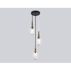 Светильник Ambrella light LH55252/3 BK/BS/CL черный/латунь/прозрачный E14*3 max 40W D230*1200